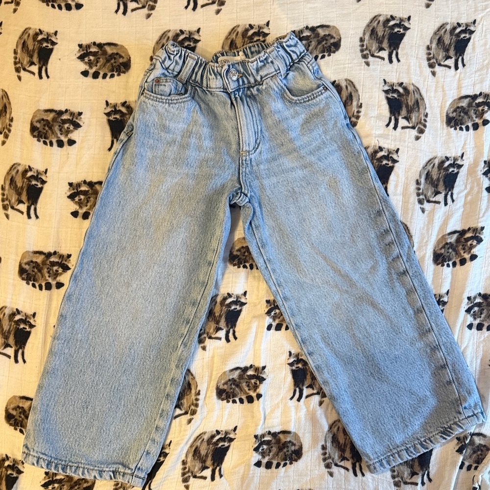 Zara Kids Light Blue Denim Jeans with Elastic Waist